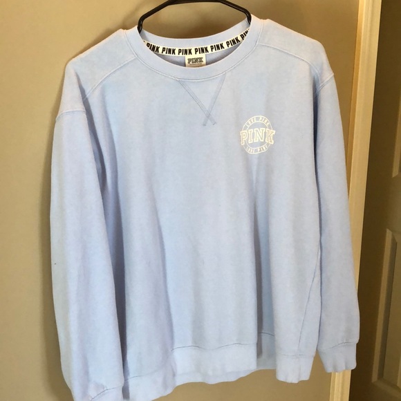 Light blue PINK crew neck sweatshirt - Picture 4 of 5